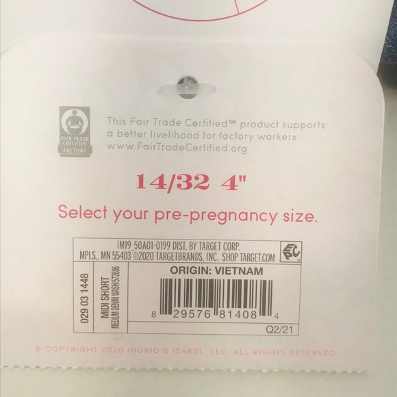 Isabel Maternity Women's Size 14 Crossover Panel Blue Denim Midi Short New - Picture 4 of 16